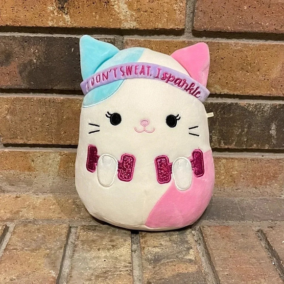 Squishmallows Wellness Squad Caryl The Cat I Don't Sweat, I Sparkle - Picture 1 of 10